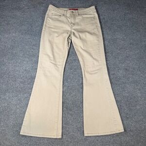 Levis 519 Low Flare Jeans Tan Khaki Stretch Denim Pants Size 7JR S Womens Y2K
